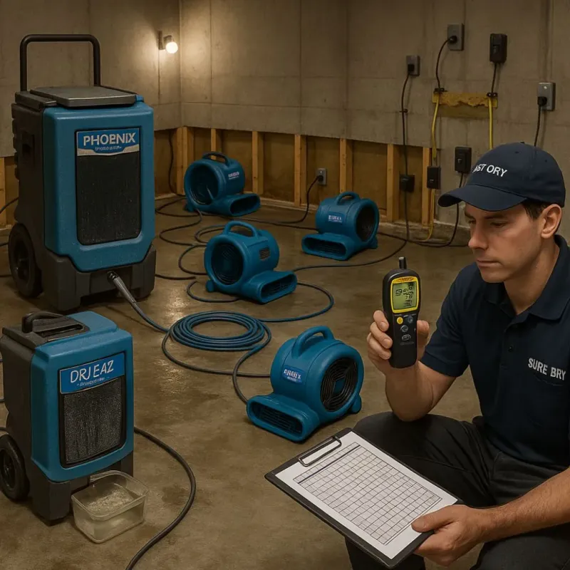 Structural Drying and Dehumidification process in Duck Hill, MS